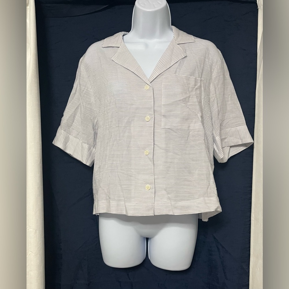 Eberjey Women’s Nautical Striped Relaxed Short Sleeve Pajama Top Size XS
